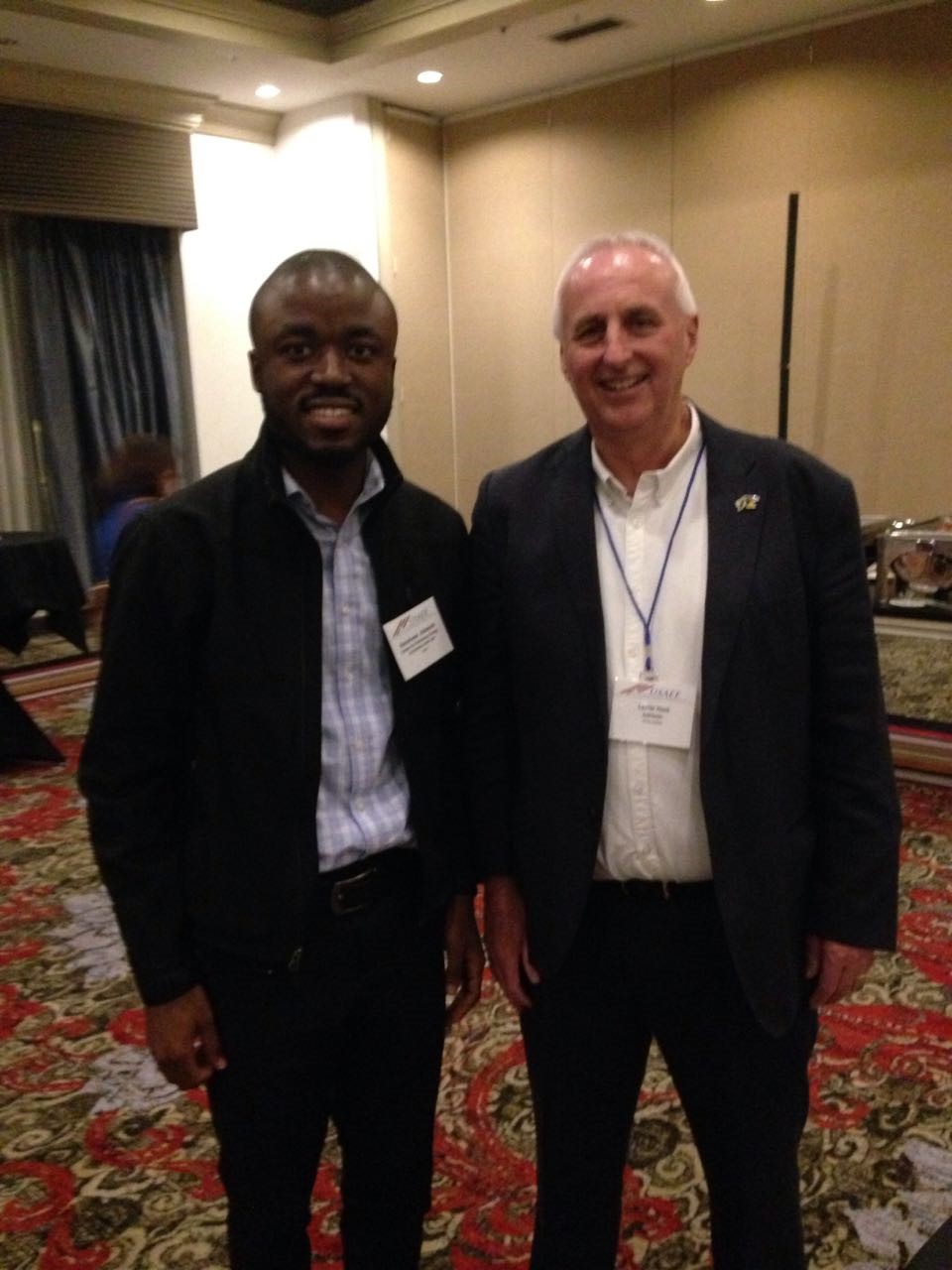 Ayooluwa and Professor Lester Hunt, Editor of The IAEE Energy Journal and Professor of Energy Economics, University of Surrey, United Kingdom